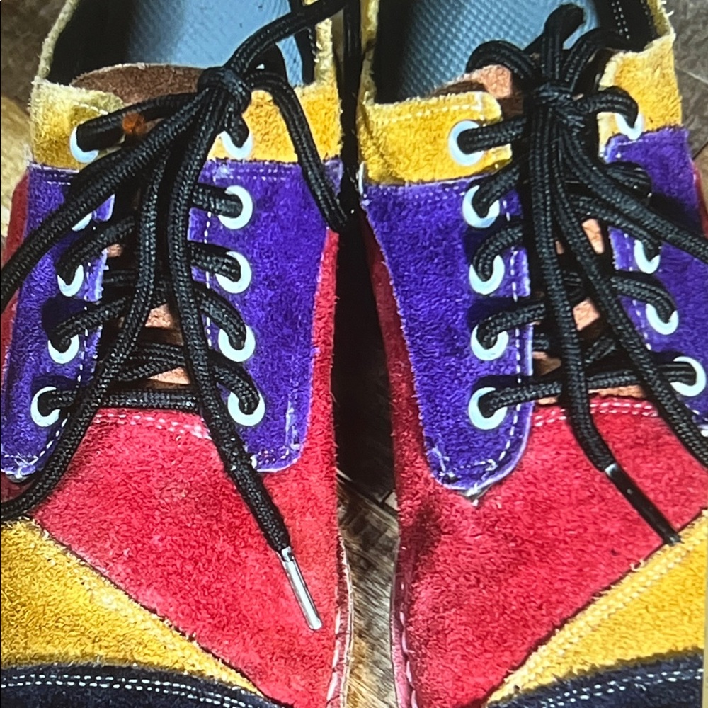 Unbranded Patchwork Suede Lace-Up Multicolor Sz 8… - image 8